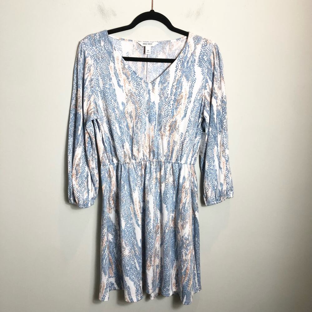 Nine West White Animal Print Dress